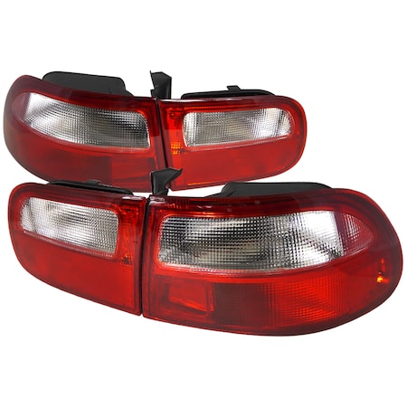Spec-D Tuning 92-95 Honda Civic Tail Lights Red Clear Lens 3Dr Model LT-CV923RPW-RS